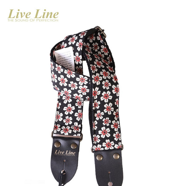 Live Line Chirimen-fu Kozakura Cherry Blossom Woven Guitar Strap — Made in Japan