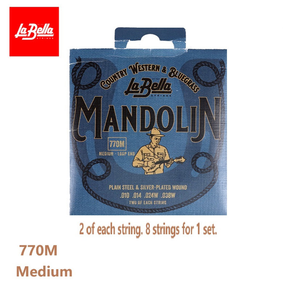 La Bella 770M Mandolin Strings – Silver-Plated Wound, Medium