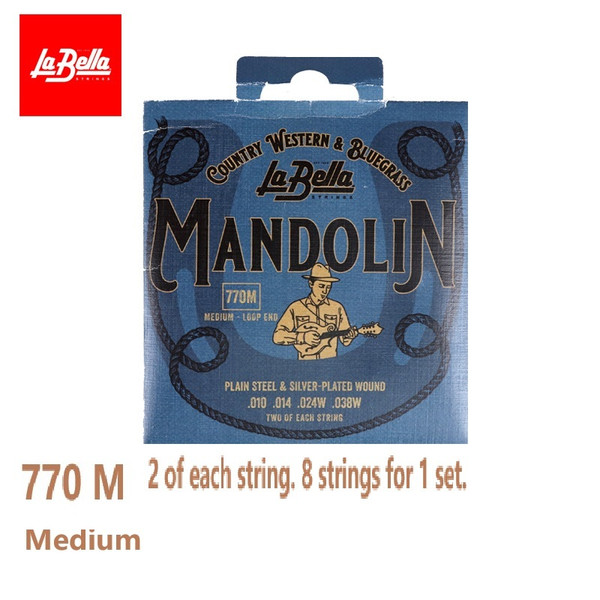 La Bella 770L Mandolin Strings – Silver-Plated Wound, Light