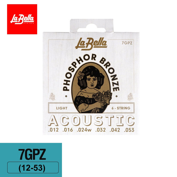 La Bella 7GPZ Phosphor Bronze Acoustic Guitar Strings – Light 12-53