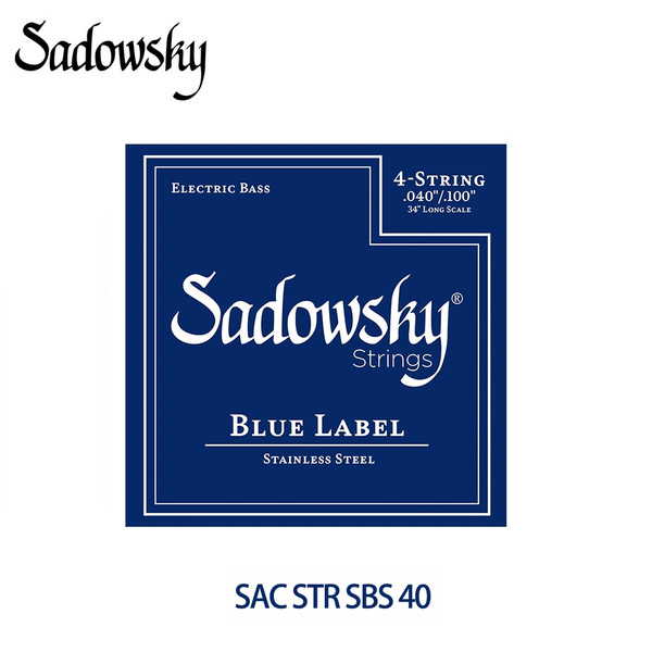 Sadowsky Blue Label SBS 40 Electric Bass Strings - Stainless 4-String .040-.100 Long Scale