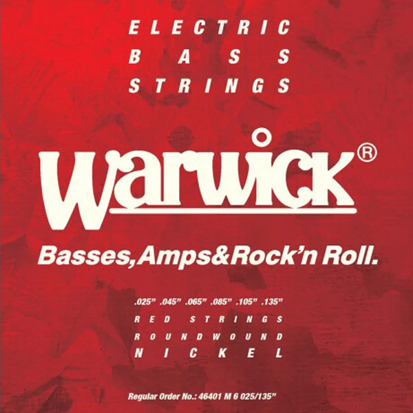 Warwick Red Label 46401 6-String Bass Strings - Nickel-Plated Steel Medium .025-.135