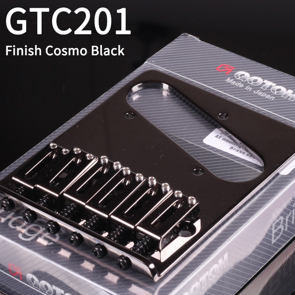 Gotoh GTC201 String-Through Tele Bridge Brass Saddles - Cosmo Black