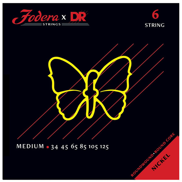 Fodera x DR Strings FNI-34125 Nickel Plated Bass Strings 6-String Medium 34-125