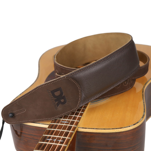 DR Strings BTS-BR Butter-Soft Brown Padded Guitar or Bass Strap