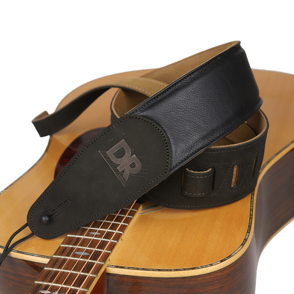 DR Strings BTS-BK Butter-Soft Black Padded Guitar/Bass Strap