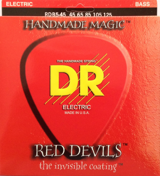 DR Strings RDB5-45 Red Devils Medium 5-String Bass Guitar Strings 45-125