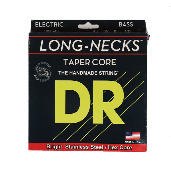DR Strings TMH-45 Long Necks Tapered Stainless Steel Medium Bass Guitar Strings 45-105