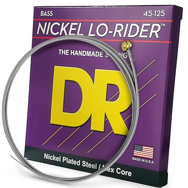 DR Strings NMH5-45 Nickel Lo-Rider Nickel Plated Medium 5-String Bass Guitar Strings 45-125