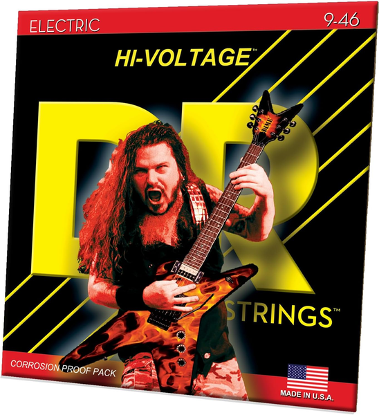 DR Strings DBG-9/46 Hi-Voltage Dimebag Darrell Nickel Plated Light to Medium Electric Guitar Strings 09-46