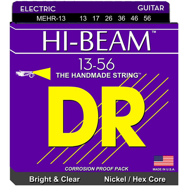 DR Strings MEHR-13 Hi-Beam Nickel Plated Super Heavy Electric Guitar Strings 13-56