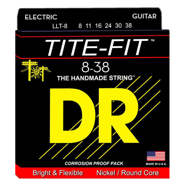 DR Strings LLT-8 Tite-Fit Nickel Plated Extra Light Electric Guitar Strings 08-38