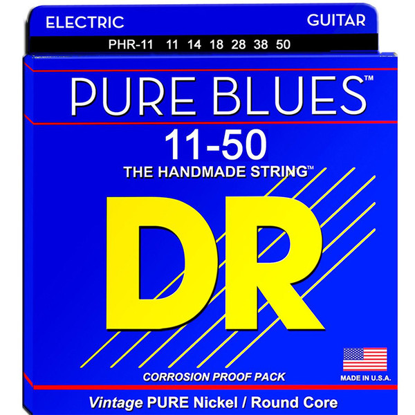 DR Strings PHR-11 Pure Blues Pure Nickel Heavy Electric Guitar Strings 11-50