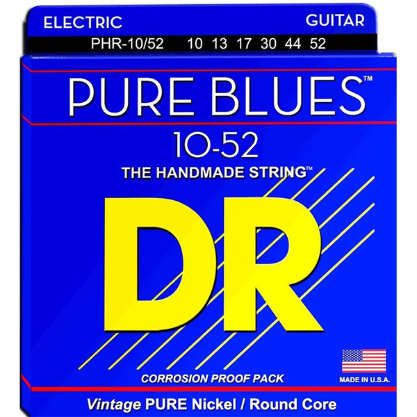 DR Strings PHR-10/52 Pure Blues Pure Nickel Medium to Heavy Electric Guitar Strings 10-52