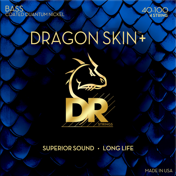 DR Strings DBQ-40 Dragon Skin+ Quantum Nickel Light Bass Guitar Strings 40-100