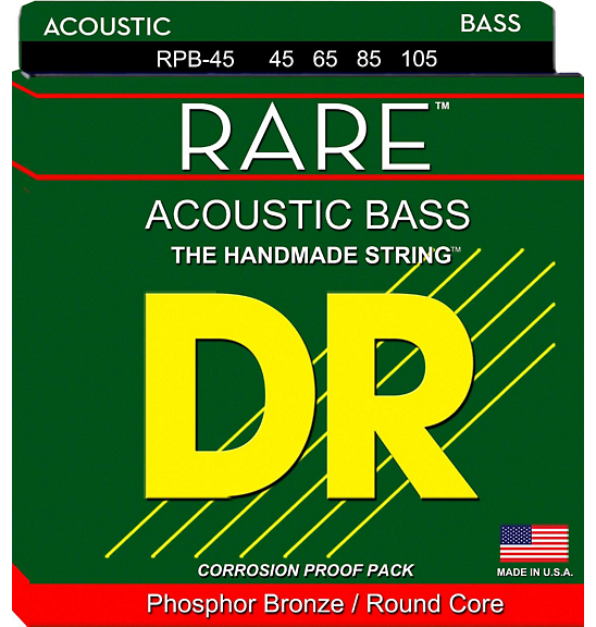 DR Strings RPB-45 Rare Phosphor Bronze Medium Acoustic Bass Strings 45-105