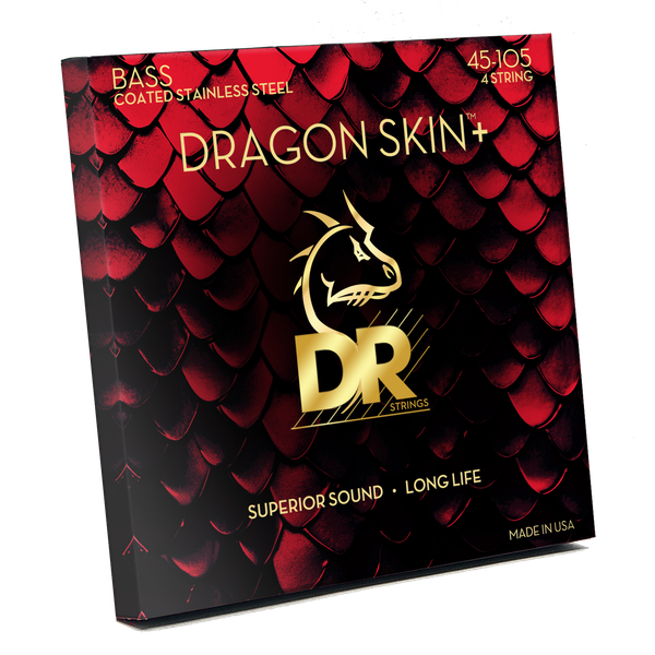 DR Strings DBS-45 Dragon Skin+ Stainless Steel Medium Bass Guitar Strings 45-105