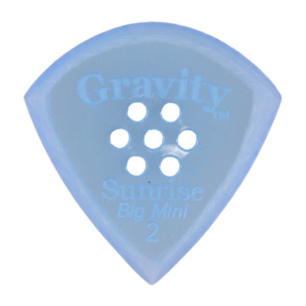 Gravity Sunrise Big Mini 2.0mm Blue Master Finish Guitar Pick, Multi-Hole Grip