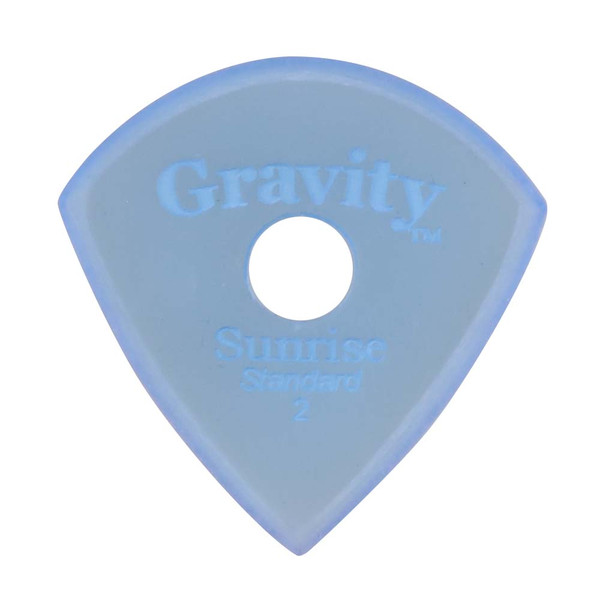 Gravity Sunrise Standard 2.0mm Blue Master Finish Guitar Pick, Round Hole Grip