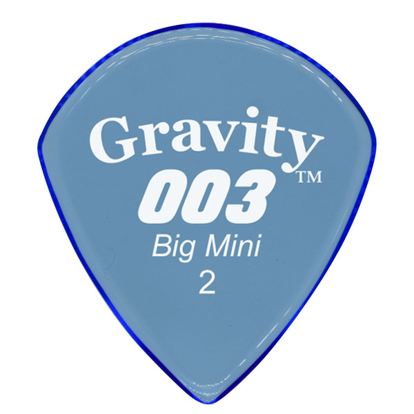 Gravity 003 Big Mini 2.0mm Blue Polished Guitar Pick