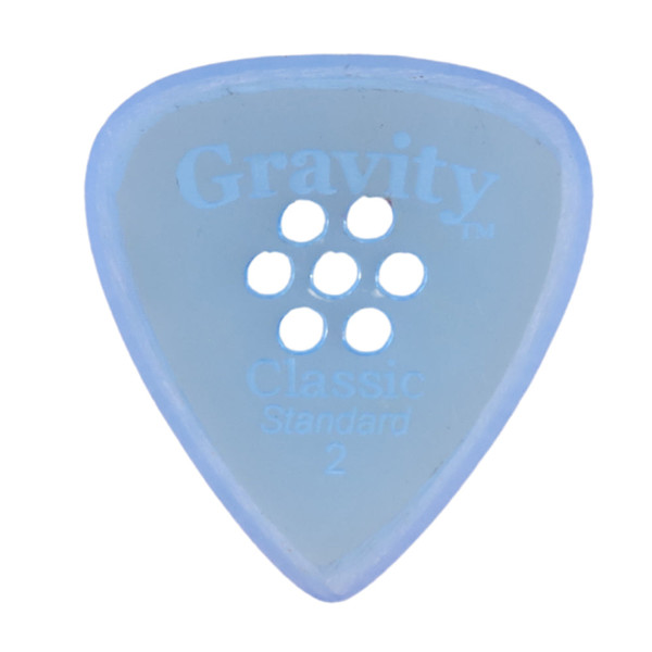 Gravity Classic Big Mini 2.0mm Blue Master Finish Guitar Pick, Multi-Hole Grip