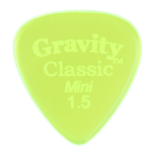 Gravity Classic Mini (Jazz) 1.5mm Fluorescent Green Polished Guitar Pick
