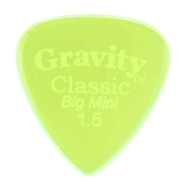 Gravity Classic Big Mini 1.5mm Fluorescent Green Polished Guitar Pick