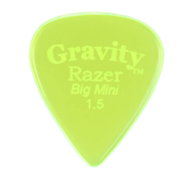 Gravity Razer Big Mini 1.5mm Fluorescent Green Polished Guitar Pick