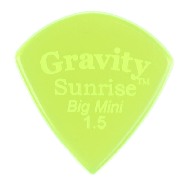 Gravity Sunrise Big Mini 1.5mm Fluorescent Green Polished Guitar Pick