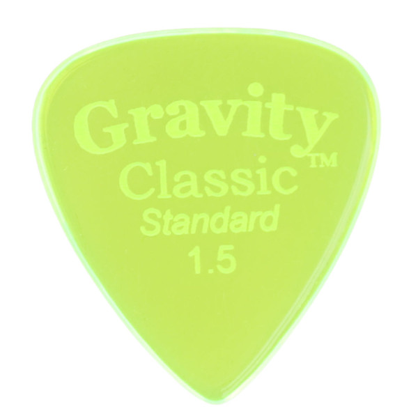 Gravity Classic Standard 1.5mm Fluorescent Green Polished Guitar Pick