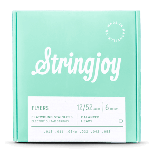 Stringjoy Flyers | Balanced Heavy Gauge (12-52) Flatwound Stainless Electric Guitar Strings