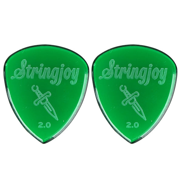 Stringjoy 2.0mm Dagger Acrylic Picks - 2 Pack