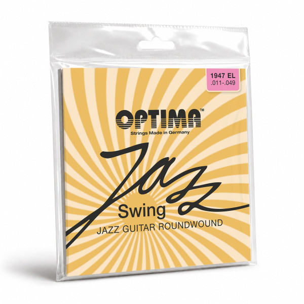 Optima 1947.EL Jazz Swing Chrome Roundwound Electric Guitar Strings, Extra Light 11-49