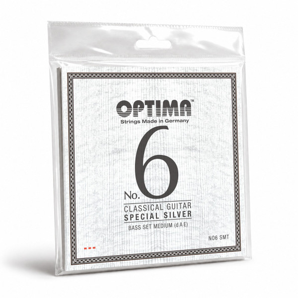 Optima NO6.SMT No.6 Classical Guitar Strings, Special Silver Bass Strings D4 A5 E6 (3-String Half Set), Medium Tension