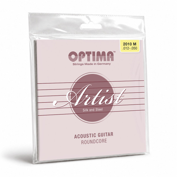 Optima 2010.M Artist Acoustics Silk & Steel Acoustic Guitar Strings, Medium 12-50