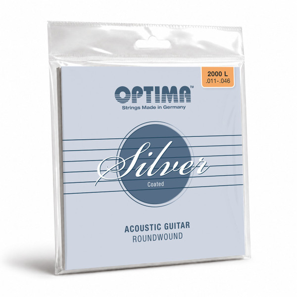 Optima 2000.L Silver Acoustics Acoustic Guitar Strings, Light 11-46