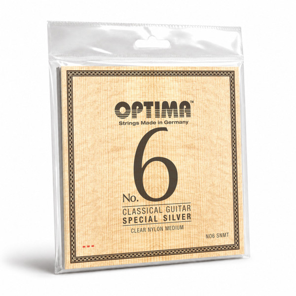 Optima NO6.SNMT No.6 Classical Guitar Strings, Special Silver Basses, Nylon Trebles, Medium Tension
