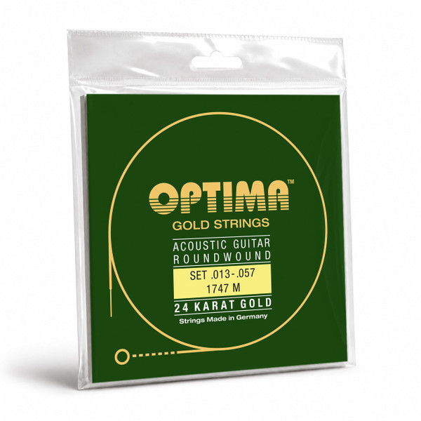 Optima 1747.M 24K Gold Acoustic Guitar Strings, Medium 13-57