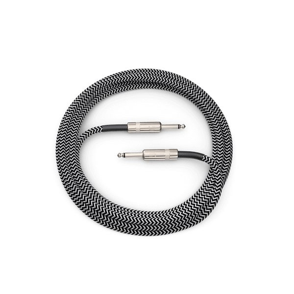 D'Addario PW-BG-15BG Braided Instrument Cables - 15' / B&W Tweed