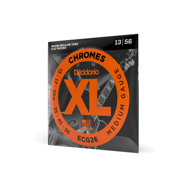 D'Addario ECG26 XL Chromes Electric Guitar Strings, Medium (13-56)