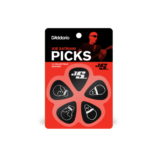 D'Addario 1CBK4-10JS Joe Satriani Guitar Picks - Black, 0.70mm (10-Pack)