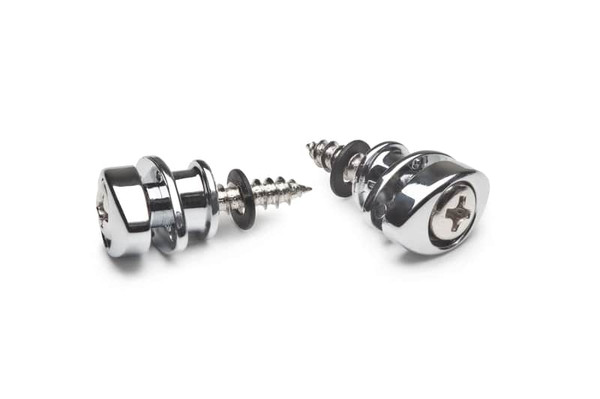 D'Addario Planet Waves PWREP202 Rotating Elliptical End Pins - Chrome (Pair)