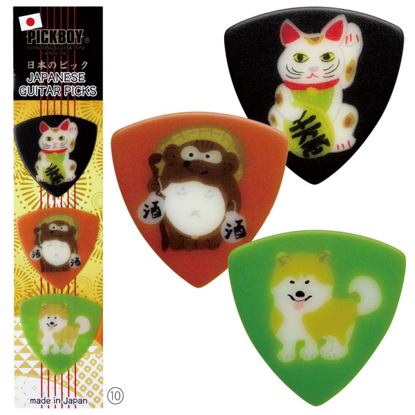Pickboy Japan Souvenir Guitar Picks 3-Pack - Welcome Animals (PB100/WA)