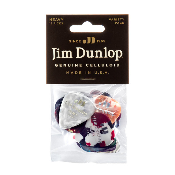 Dunlop PVP107 Celluloid Pick Heavy Variety Pack - 12 Pack