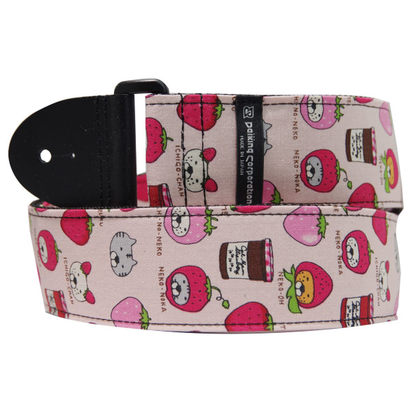 Daiking Ichigo Neko (Strawberry Cats) Guitar Strap DGS-IGN32, Handmade in Japan