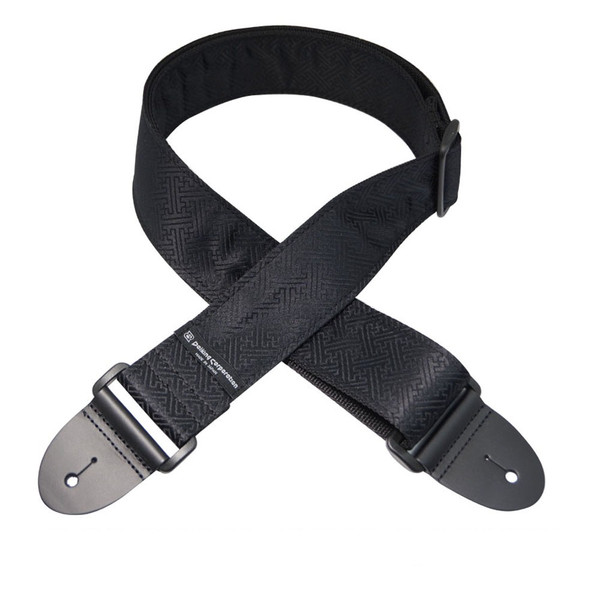 Daiking Jimon-ori Black Guitar Strap DGS-JMO32-SYBK, Handmade in Japan