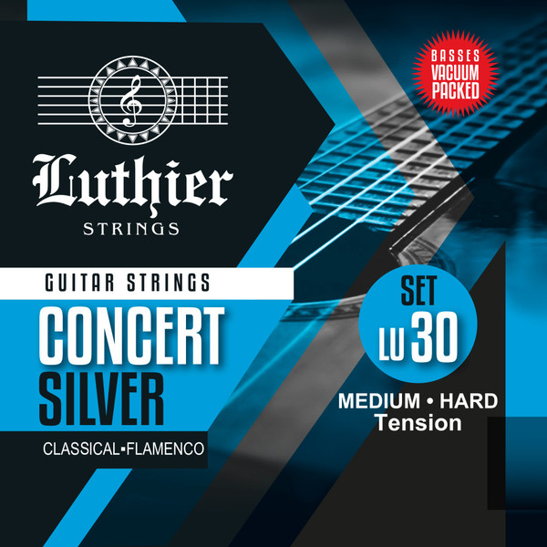 Luthier Set 30 Concert Silver Classical Guitar Strings - Medium-Hard Tension (LU-30)