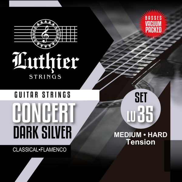 Luthier Set 35 Concert Dark Silver Classical Guitar Strings - Medium-Hard Tension (LU-35)