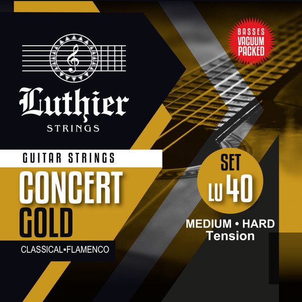 Luthier Set 40 Concert Gold Classical Guitar Strings - Medium-Hard Tension (LU-40)