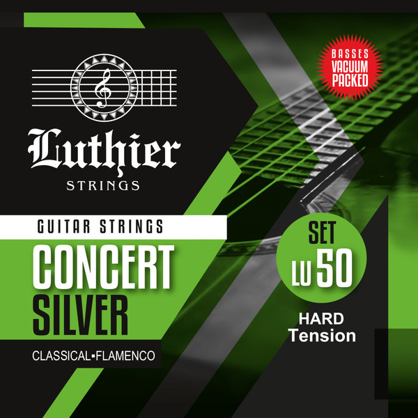 Luthier Set 50 Concert Silver Classical Guitar Strings - Hard Tension (LU-50)